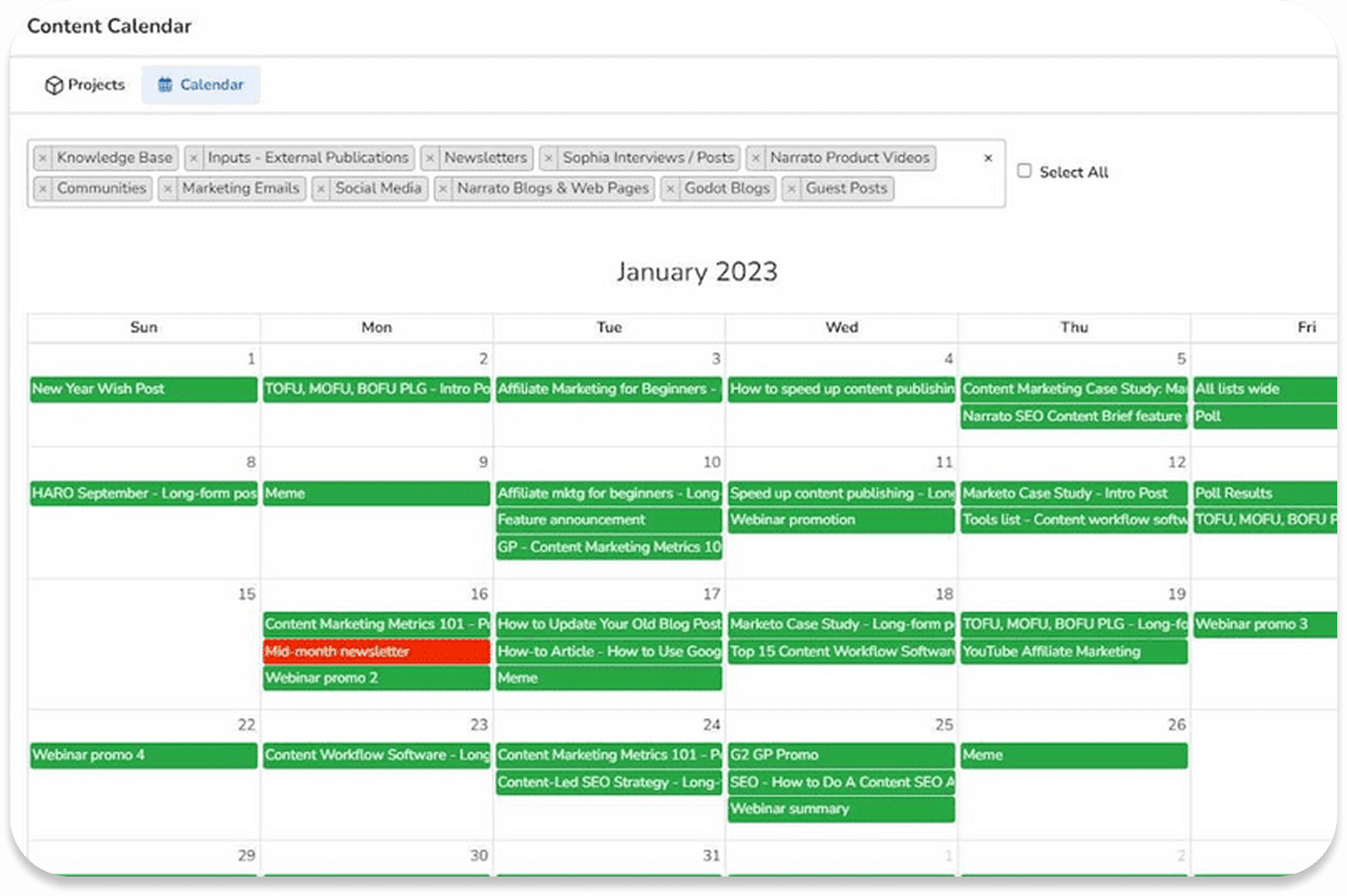 Content Calendar